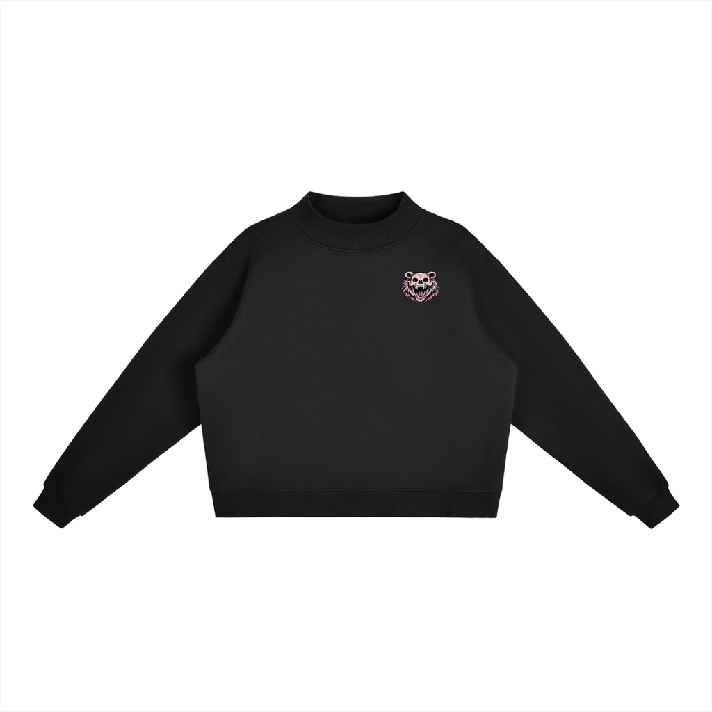 Essential Fleece Mock-Neck Crew Sweatshirt