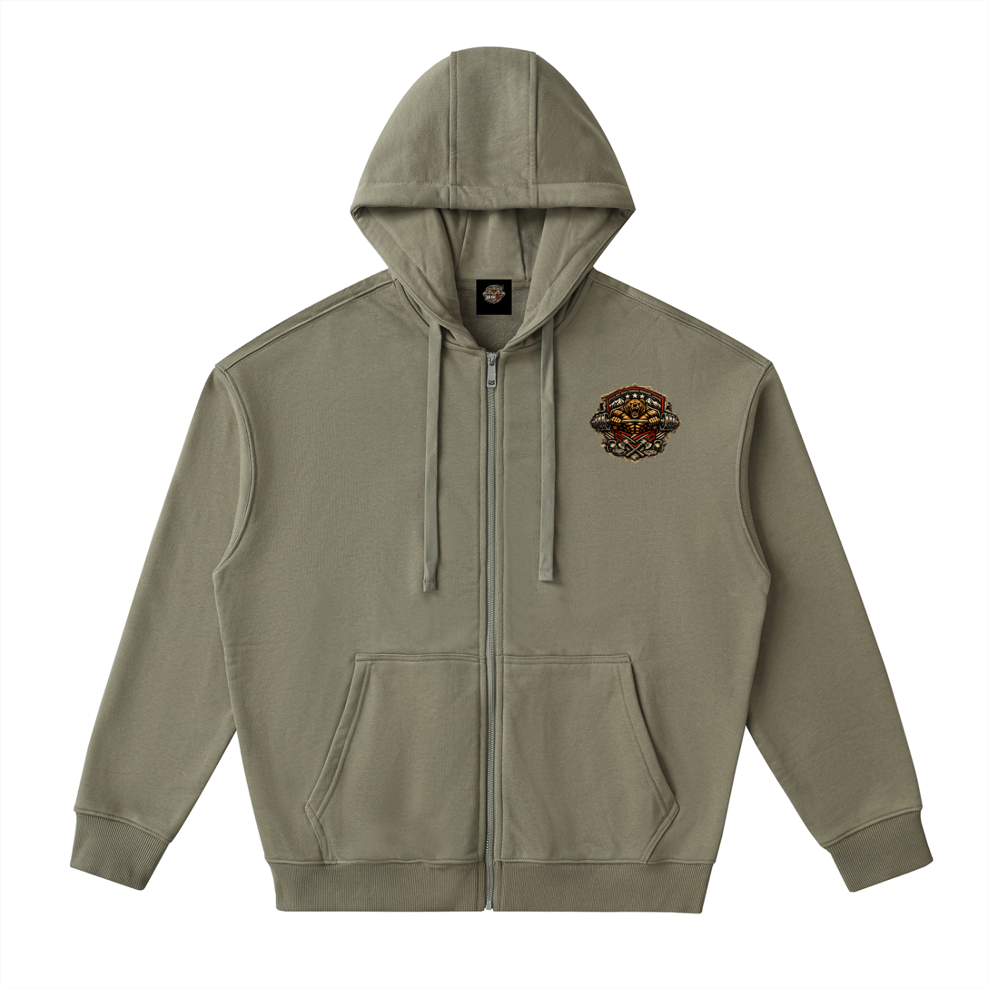 Drop-Shoulder Zip Up Hoodie