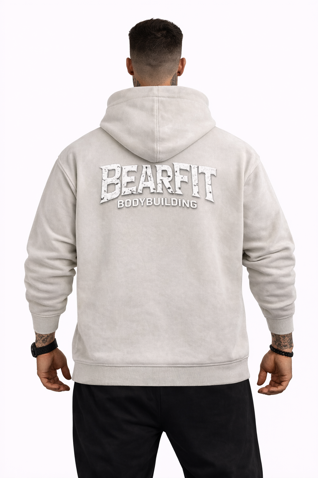 Bodybuilding Snow Wash Fleece Oversize Hoodie