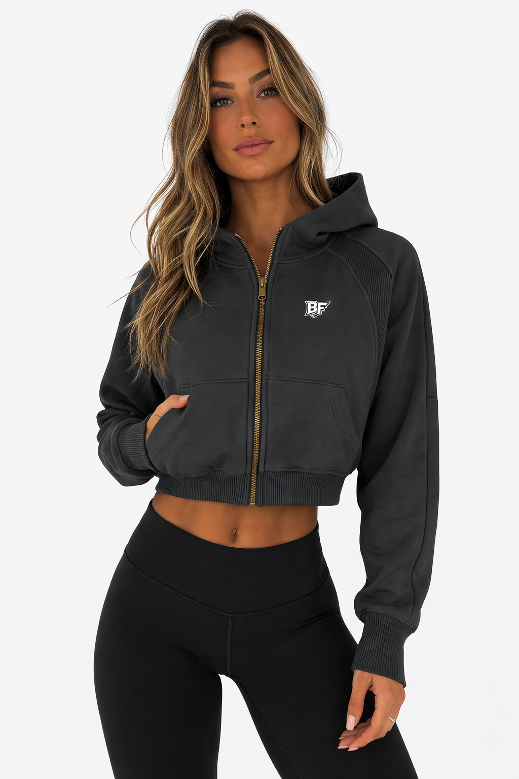 Women’s Cropped Zip-Through Hoodie