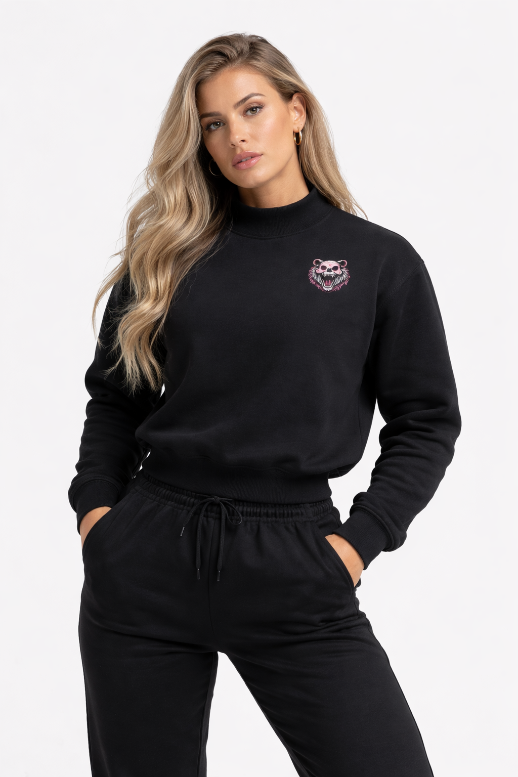 Essential Fleece Mock-Neck Crew Sweatshirt