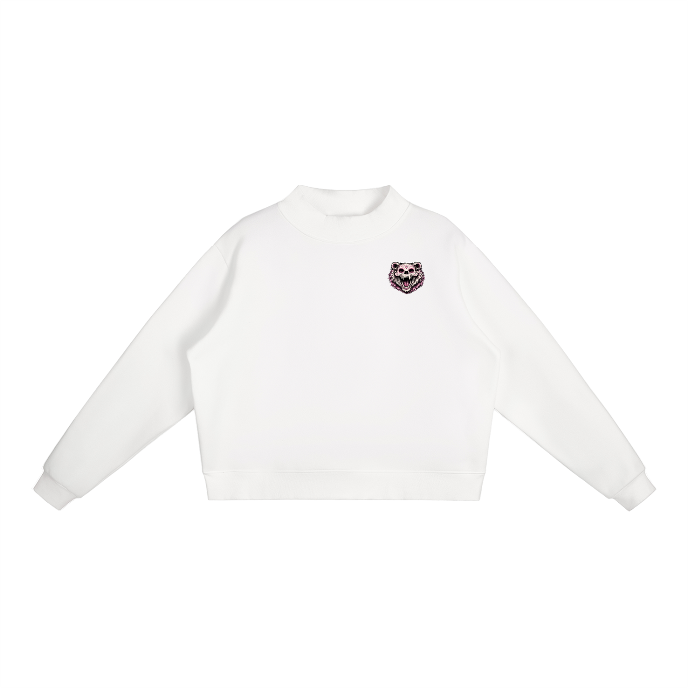 Essential Fleece Mock-Neck Crew Sweatshirt