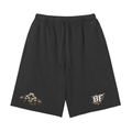 Long Snow Washed Raw Hem Shorts