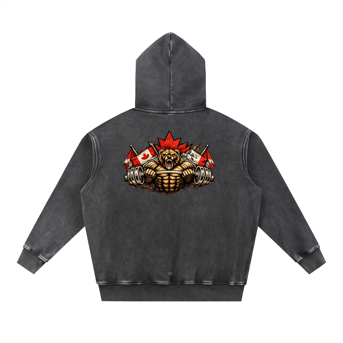 Canadian Snow Wash Fleece Oversize Hoodie